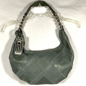 B. Makowsky Green Leather Shoulder Bag